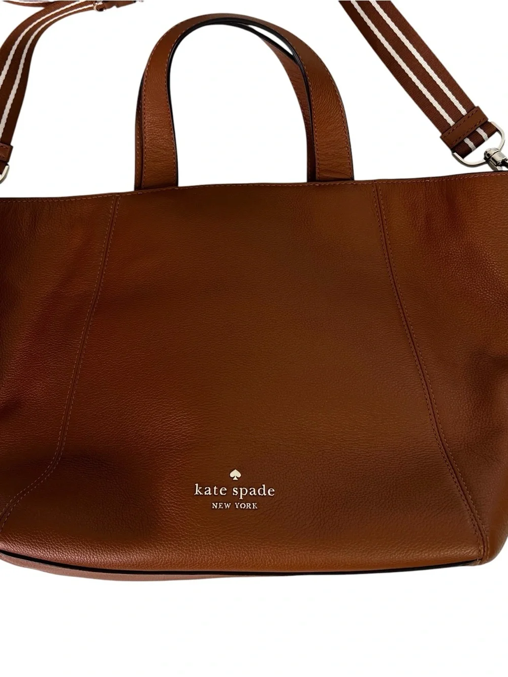 Kate spade New York Rosie Satchel Handbag Pebbled Leather Warm Gingerbread